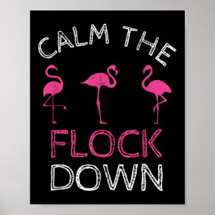 Poster Calme Le Flock Down Flamant rose Rose Cadeau Été