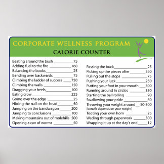 Poster Calories de travail