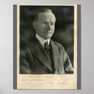 Poster Calvin Coolidge 8x10 signé