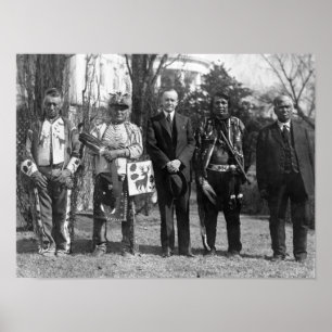 Poster Calvin Coolidge avec des Indiens d'Osage Photo