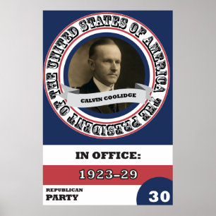 Poster Calvin Coolidge Histoire présidentielle Rétro