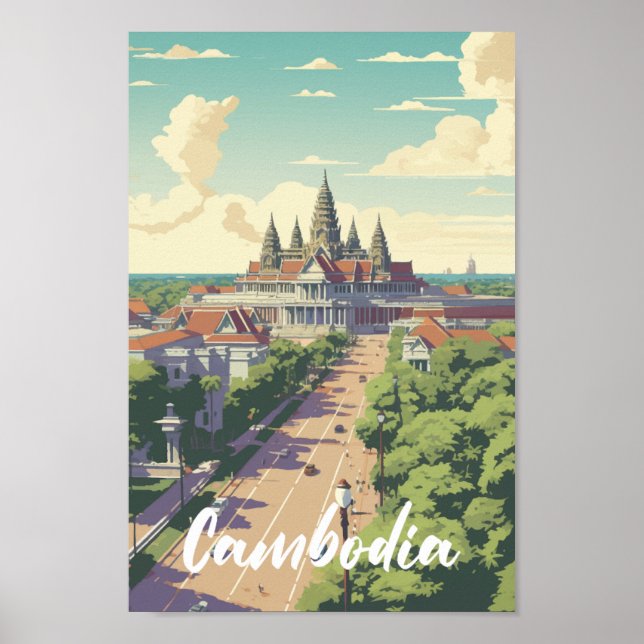 Poster Cambodge célèbre Travel Place (Devant)