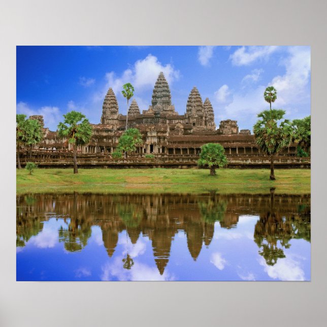 Poster Cambodge, Kampuchea, temple d'Angkor Wat. (Devant)