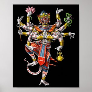 Poster Cambodgien Khmer Hanuman Reamker Danse traditionne