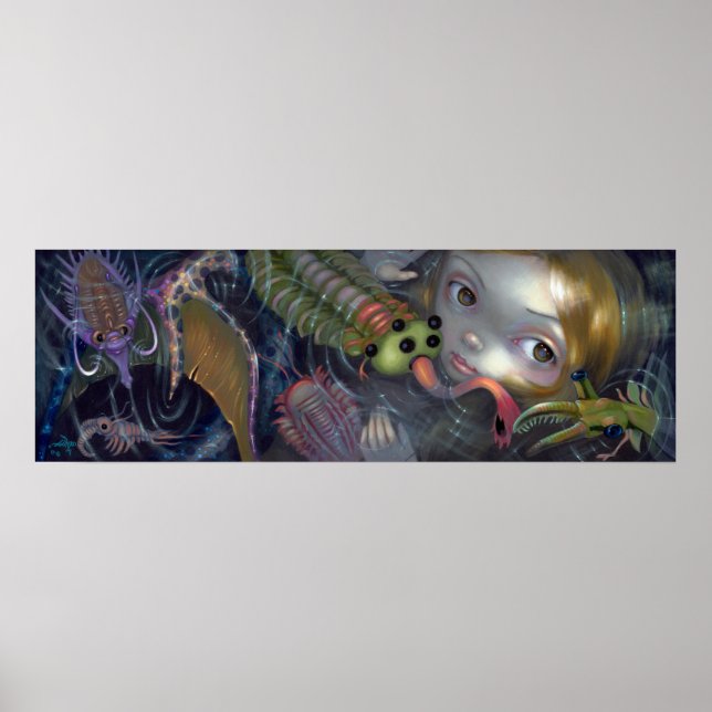 Poster Cambrian Mermaid ART IMPRIMER pop surréalisme imag (Devant)