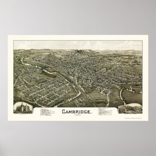 Poster Cambridge, OH Carte panoramique - 1897