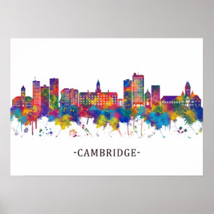 Poster Cambridge USA Skyline