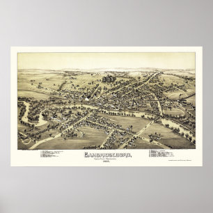 Poster Cambridgeboro, PA Carte panoramique - 1895
