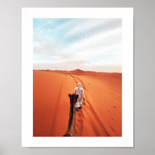 Poster Camel riding in the sahara desert Morocco
