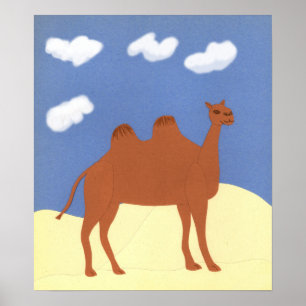 Poster Camel sur les dunes du désert