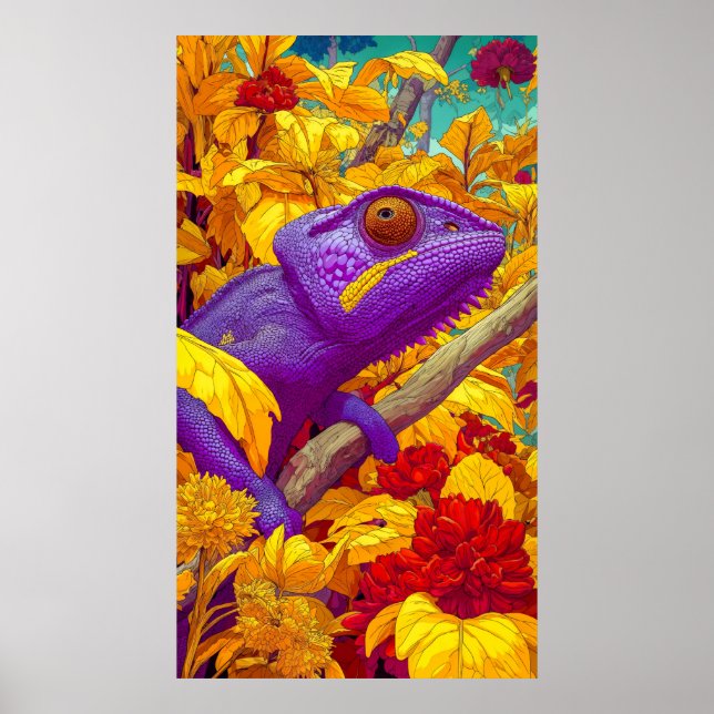 Poster Caméléon en Technicolor (Devant)