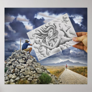 Poster Caméra Crayon Vs - Déesse