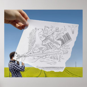 Poster Caméra Crayon Vs - Inspiration