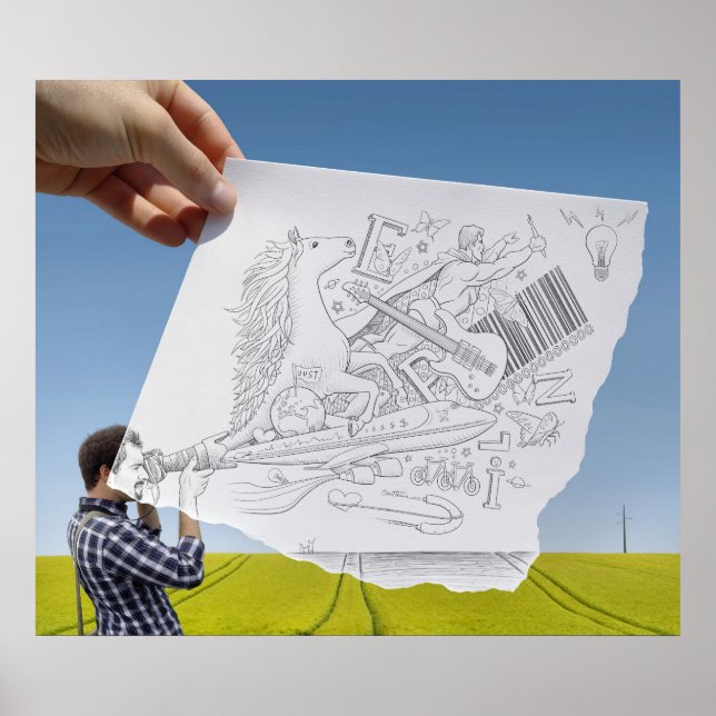Poster Caméra Crayon Vs - Inspiration (Devant)