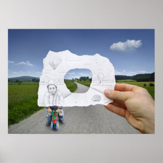 Poster Caméra Crayon Vs - Jouer Enfant