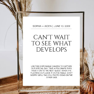 Poster Caméra jetable mariage ne peut pas attendre de voi
