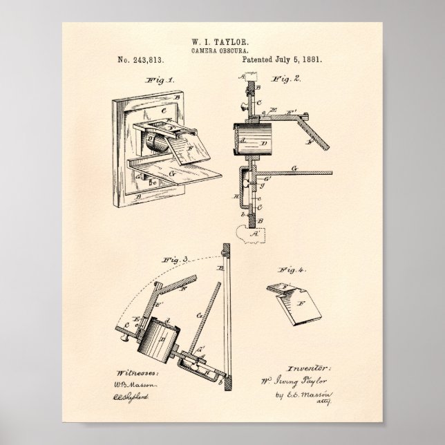 Poster Camera Obscura 1881 Art Brevet - Vieux Poivre (Devant)