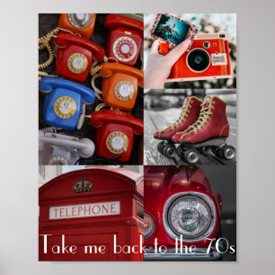Poster Caméra rétros de téléphones rouges Nostalgale Coll