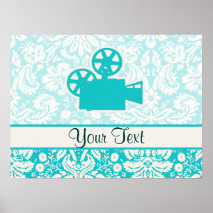 Poster Caméra vidéo turquoise