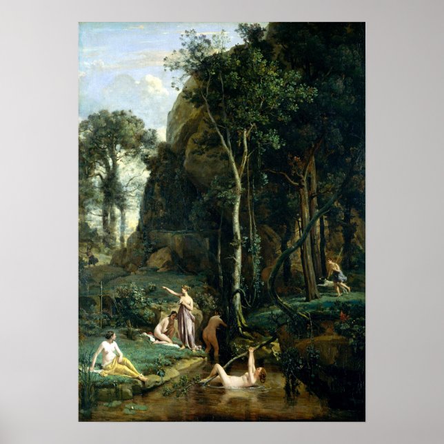 Poster Camille Corot Diana et Actaeon (Devant)