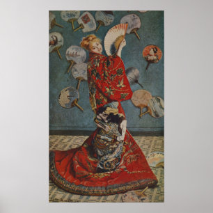 Poster Camille Monet en costume japonais par Claude Monet