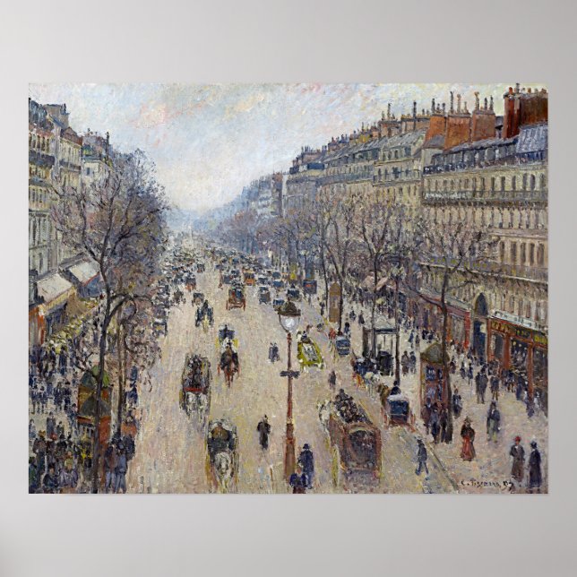 Poster Camille Pissarro - Boulevard Montmartre, matin (Devant)