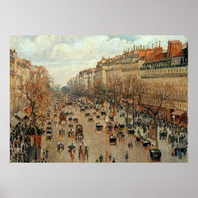 Poster Camille Pissarro Boulevard Montmartre Peinture (Devant)
