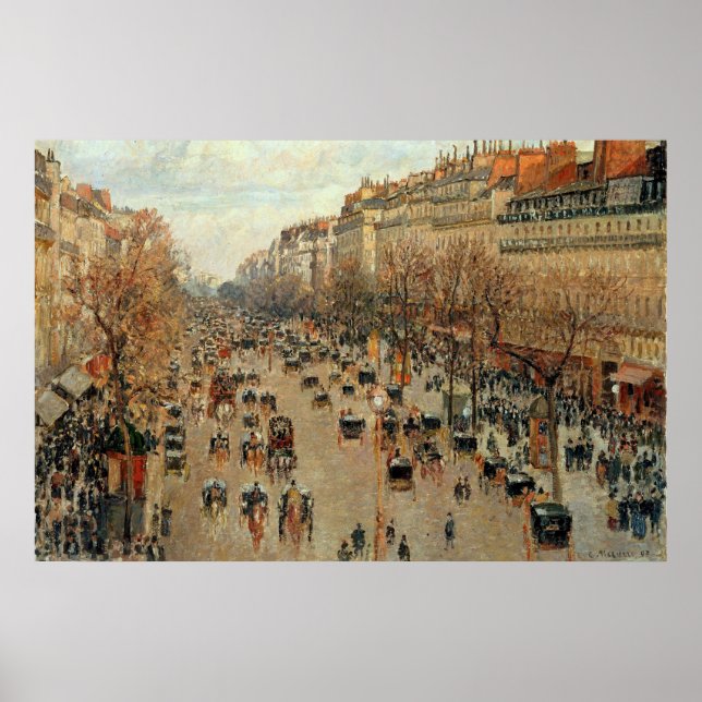 Poster Camille Pissarro Boulevard Montmartre Peinture (Devant)