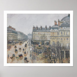 Poster Camille Pissarro   Place du Theatre Francais, Pari