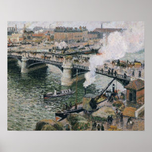 Poster Camille Pissarro Pont Boieldieu à Rouen Peinture