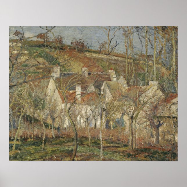Poster Camille Pissarro - Toits rouges, coin d'un village (Devant)