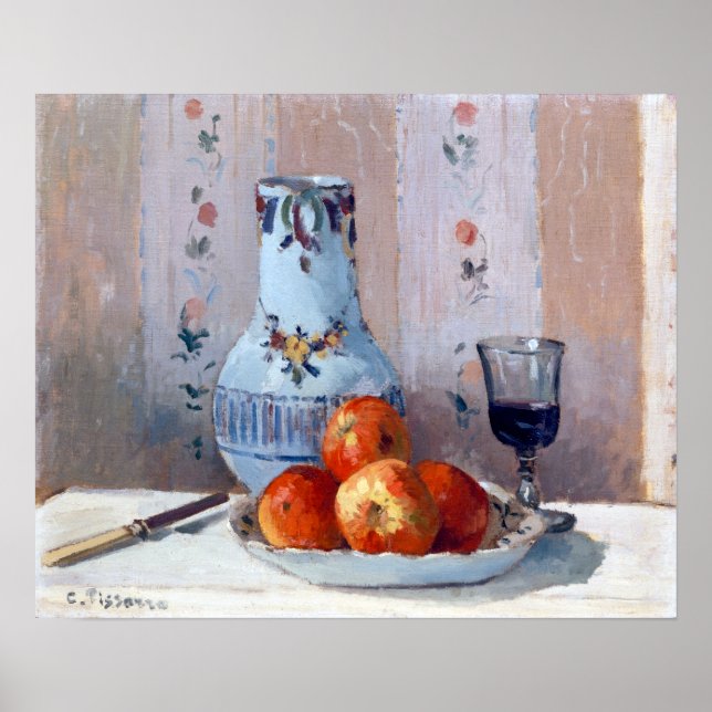 Poster Camille Pissarro Vie morte avec pomme Pitcher (Devant)