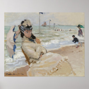 Poster Camille sur la plage à Trouville (1870)