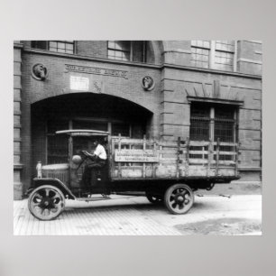 Poster Camion à bières anciennes, années 1920