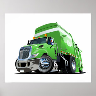 Poster Camion à ordures de dessin