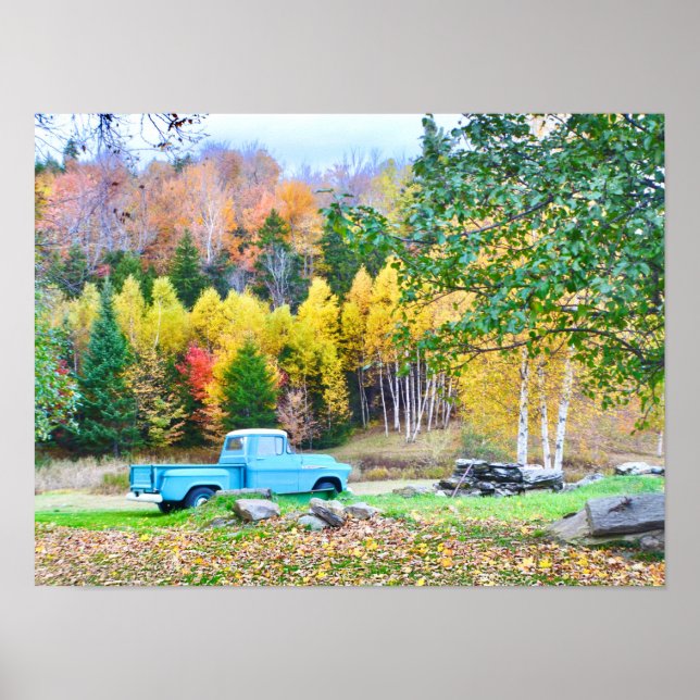 Poster Camion bleu vintage (Devant)