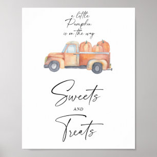 Poster Camion citrouille - baby shower de bonbons et fria