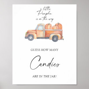Poster Camion citrouille - devinez combien de bonbons Pos