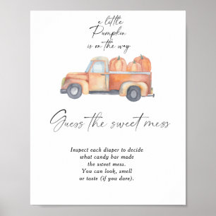 Poster camion citrouille - devinez le gâchis doux