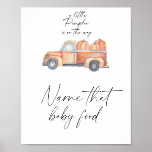 Poster camion citrouille - nom de cet aliment pour bébé