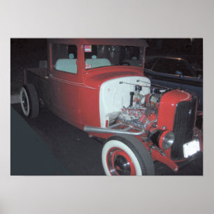 Poster Camion classique et moteur
