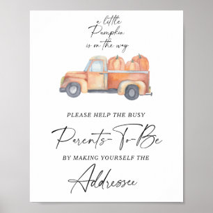 Poster Camion d'automne - Aidez les futurs parents occupé