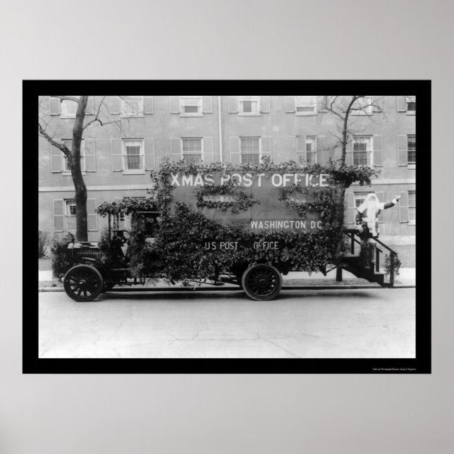 Poster Camion de bureau de poste de Noël 1921 (Devant)