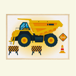 Poster Camion de chantier Camion à benne imprimé chambre