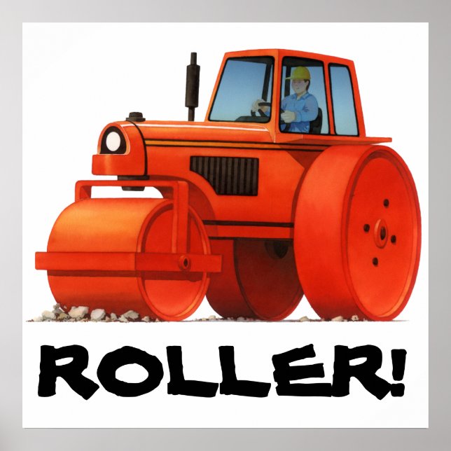 Poster Camion de construction sur mesure pour enfants - R (Devant)