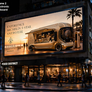 Poster Camion de nourriture futuriste Michelin – Luxe mob