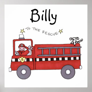 Poster Camion de pompiers