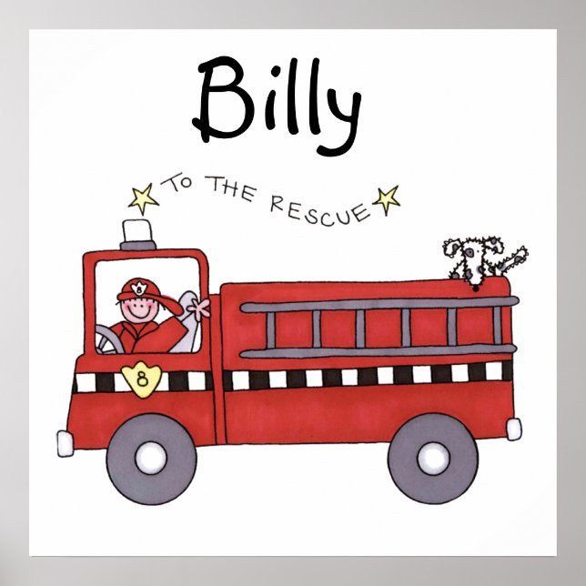 Poster Camion de pompiers (Devant)