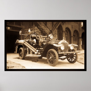 Poster Camion de pompiers 1924 de la France de La - cru
