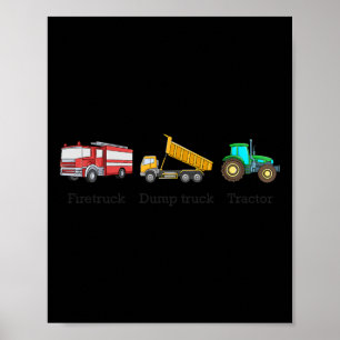 Poster Camion de pompiers Camion à benne Tracteur Anti Tr